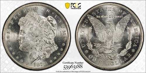 ?トップ100? 1878-CC モルガン・ダラー VAM-11 ウィング内ライン PCGS MS63 $1 セミPL ms 63