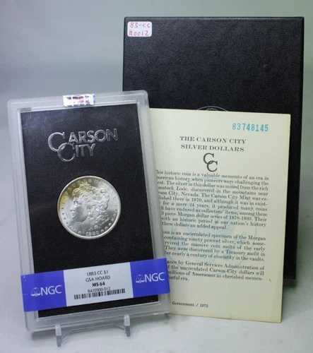 1883-CC 1ドル銀モルガンドル GSAホルダー NGC MS64 #0012 ボックス＆COA｜WORLD RESOURCE【QUEEN店】