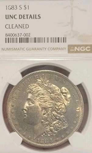 1883年 S モルガン・ダラー 希少キーデート NGC Unc PL フィールズ フルブレストフェザー 希少 423,720円
