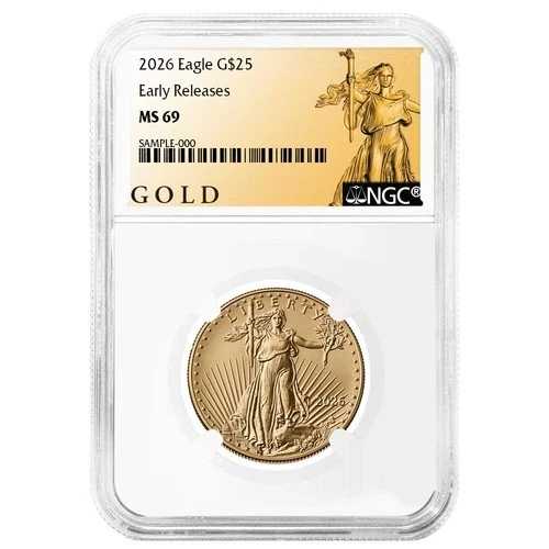 2026年 25ドル 1/2オンス アメリカン ゴールド イーグル NGC MS69 ER ALSラベル