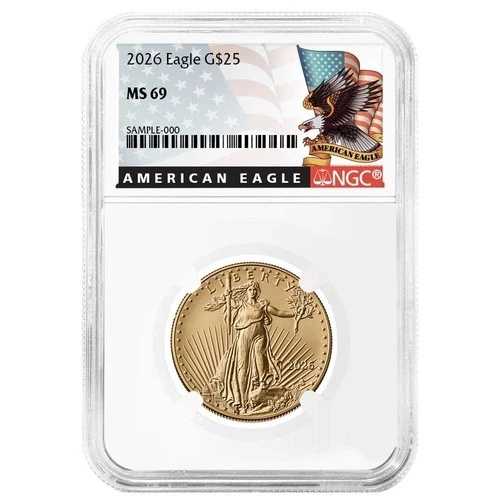 2026年 25ドル アメリカンゴールドイーグル 1/2オンス NGC MS69 ブラックラベル
