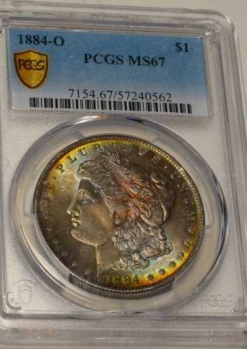 1884-O PCGS MS67 モルガン銀貨 トーンジェム