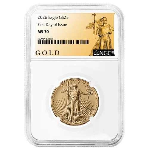 2026年 25ドル アメリカンゴールドイーグル 1/2オンス NGC MS70 FDI ALSラベル