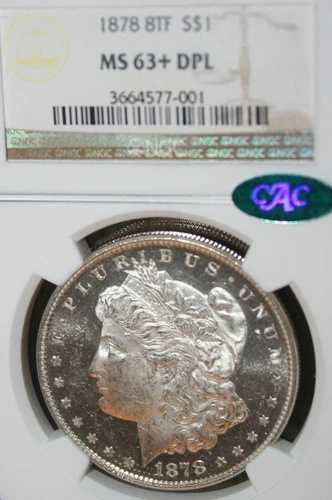 1878 8TF MS-63+ DMPL+CAC、VAM-2 VARIATY MORGAN、EBAY に 1 枚のみの希少コイン。!!!