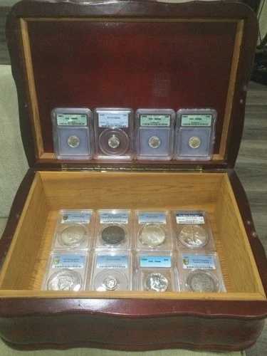貴重な1885年から2012年までの古い銀貨コレクション（グレーディング済み）-MS66/Morgan & Peace