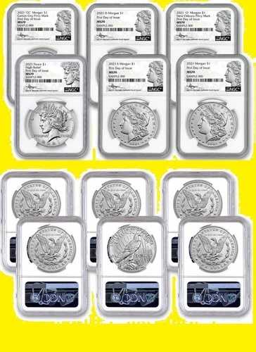 2021年 モルガン＆ピース 100周年記念 6枚セット NGC MS 70 発行初日 Mercanti
