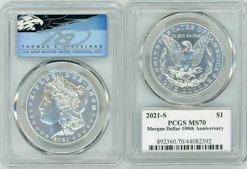 2021年 モルガン D O S P ピース シルバー 5枚セット PCGS MS 70 レア トーマス・クリーブランド