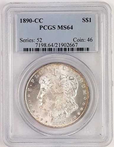 1890年CCモルガン銀貨 ~ PCGS ~ MS64