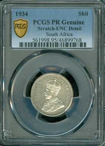 1934年 南アフリカ 1シリング PCGS PR 純正 PR64 非常に希少 24枚鋳造 *