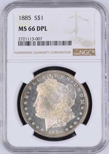 1885-P モルガン銀貨 NGC MS66 DPL (DMPL) - Down The Block Mirrors & Cameo