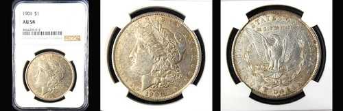 1901 $1 NGC AU58- PQ モルガン・ダラー---|WORLD RESOURCE【QUEEN店】