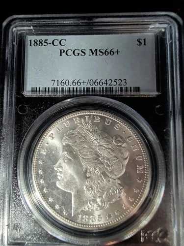 1885年 CC 1ドル モルガン銀貨 PCGS MS66+ - 06642523 696,960円