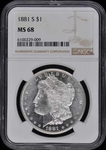 1881年-S モーガンドル S $1 NGC MS68- 714,560円
