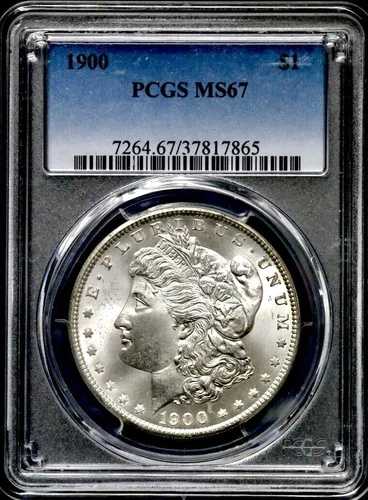 1900-P 1ドル モルガン銀貨 - フィラデルフィア - PCGS MS67 高品位 希少 CC243|WORLD RESOURCE【QUEEN店】