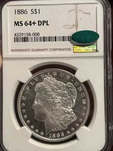 1886 NGC MS64+ DPL DMPL モーガンドル、超希少 ニアトップポップ CAC ++ ??