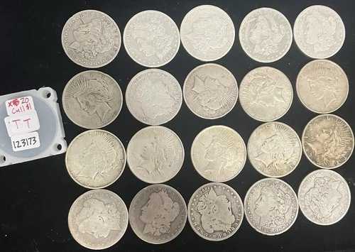 混合日付 $1 米国モルガン/ピース銀貨 90% ロール 20 枚 123173｜WORLD RESOURCE【QUEEN店】