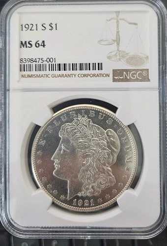 希少な1921年製モルガン、DMPLプルーフ付き、表面は25,000ドルではない、NGC MS64