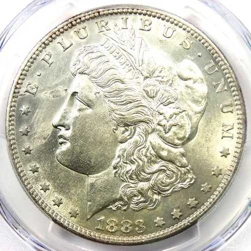 1883-S モーガン シルバー ダラー 1 ドル コイン - PCGS 未流通詳細 (UNC MS) - 希少