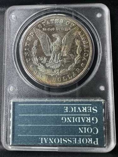 1881-S モルガン銀貨 PCGS MS-64 ラトラー 非常に美しいトーンの裏面