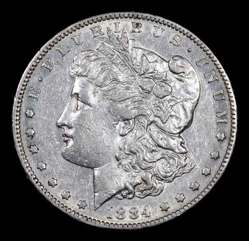 1884年頃 * 重要な日付 * 素晴らしい外観 * モルガン・ダラー $1 AU/BU スライダー