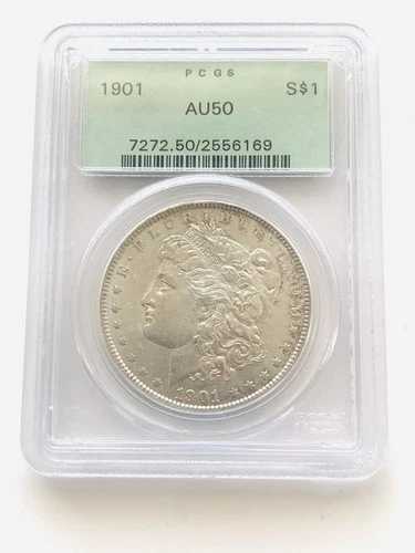 1901-P モルガン銀貨 1ドル 米国コイン PCGS AU50 OLD グリーンホルダー