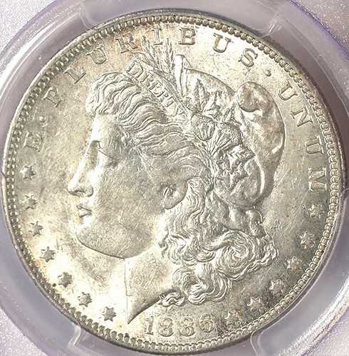 1886-O $1 AU58 PCGS-高グレードのみ2302-モルガン・ダラー
