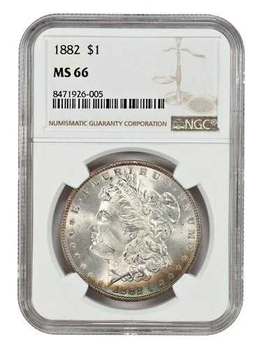 1882年 $1 NGC MS66 - モルガン・ダラー - クレセント・トーン・モルガン