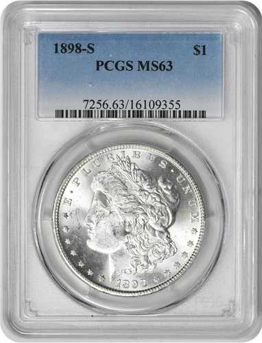 1898-S モルガン銀貨 MS63 PCGS