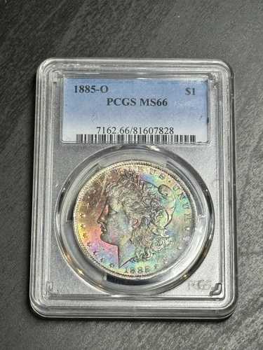 1885年 O モルガン シルバー ダラー PCGS MS66 素晴らしいトーンのコイン ワオ！ (Slab3038)