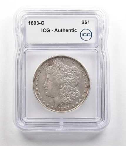 1893-O モルガン銀貨 本物 ICG *5518