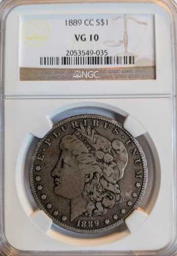 1889 CC $1 モルガン銀貨 NGC VG10 - キーデート