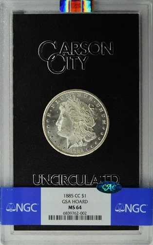 1885-CC モルガン・ダラー S$1 NGC MS 64