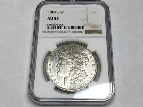 1884-S モルガン・ダラー 白＆派手 NGC 鑑定済み