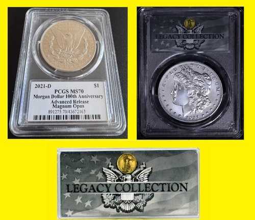 2021 D モルガン・ダラー PCGS MS 70 アドバンスド・リリース 100周年記念ポップ 100BOXCOA