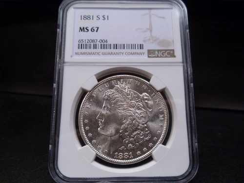 1881-S MS67 モルガン銀貨 NGC認定 極上宝石 - ブラストホワイト