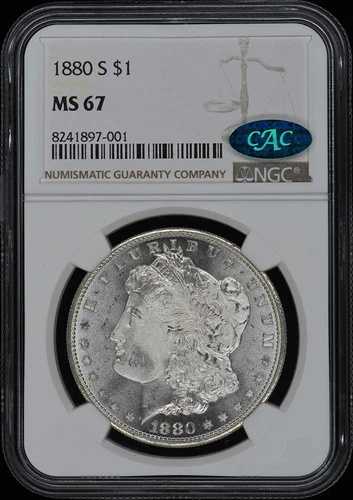 1880-S モルガン・ダラー S$1 NGC MS67 (CAC)