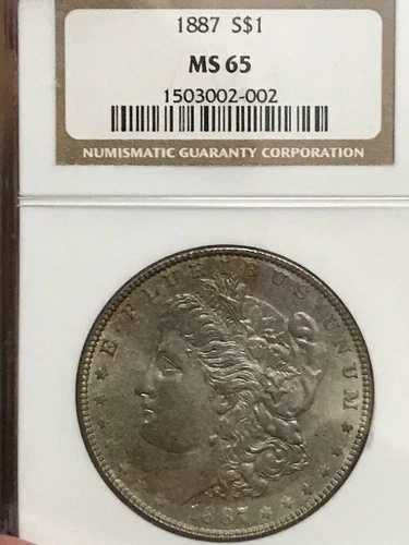 1887年 モルガン・ダラー NGC MS65