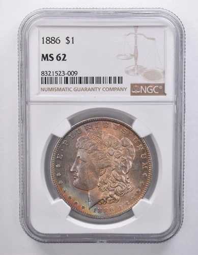 1886年 モルガン銀貨 MS62 NGC 美しいトーン *7170｜WORLD RESOURCE【QUEEN店】