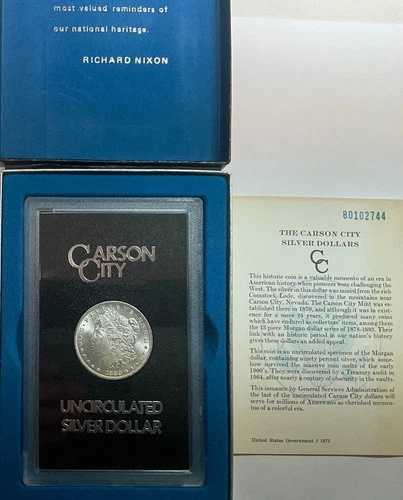 1880年-CC Rev of 78モーガンドル-GSAの宝庫-華麗なUNC?スカースボックス＆鑑定書-｜WORLD RESOURCE【QUEEN店】