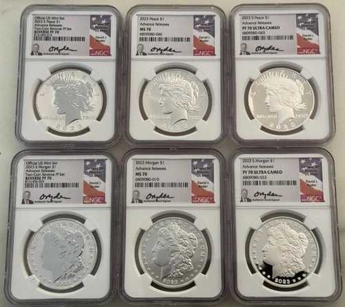 2023年 6枚セット モルガン＆ピース シルバーダラーセット NGC PF70/MS70 先行リリース ライダー｜WORLD RESOURCE【QUEEN店】