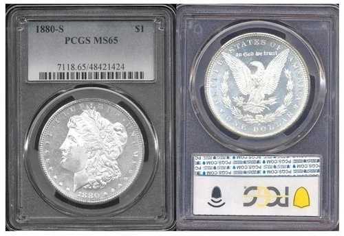 1880-S $1 PCGS MS65 - 美しいルーフのような表面、派手なミントラスター、モルガン・ダラー｜WORLD RESOURCE【QUEEN店】