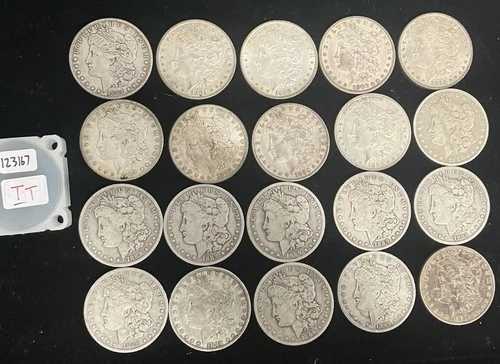 1904年以前の混合日付1ドル米国モルガン銀貨90%ロール20枚入りコイン123167｜WORLD RESOURCE【QUEEN店】