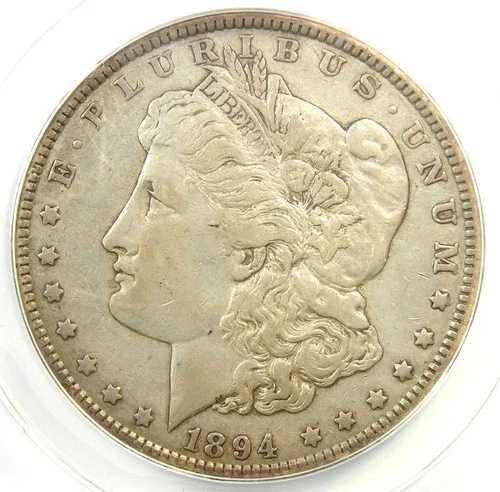 1894-P モーガン シルバー ダラー $1 1894 - 認定 ANACS XF45 詳細 - 重要な日付!
