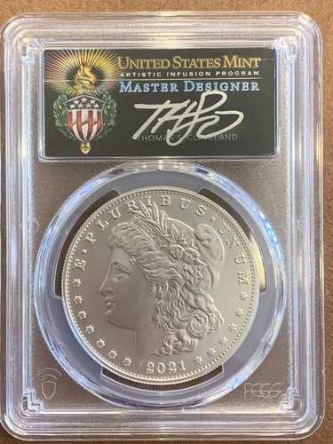 2021 D- モルガン銀貨 - PCGS - MS70 - アドバンスリリース - トーマス・クリーブランド - トーチ｜WORLD RESOURCE【QUEEN店】