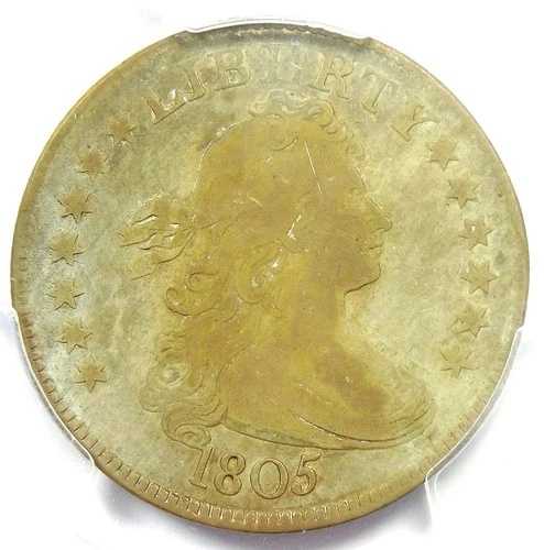 1805年 ドレープバスト クォーター 25セントコイン - PCGS F15認定 - PCGS価格 1,500ドル｜WORLD RESOURCE【QUEEN店】