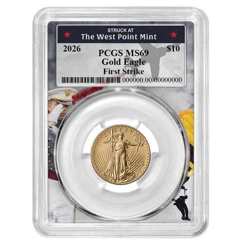 2026年 10ドル アメリカンゴールドイーグル 1/4オンス PCGS MS69 FS ウェストポイントフレーム｜WORLD RESOURCE【QUEEN店】