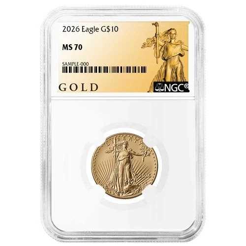 2026年 10ドル 1/4オンス アメリカン ゴールド イーグル NGC MS70 ALSラベル