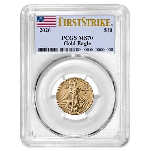 2026年 10ドル 1/4オンス アメリカン ゴールド イーグル PCGS MS70 FS フラッグラベル