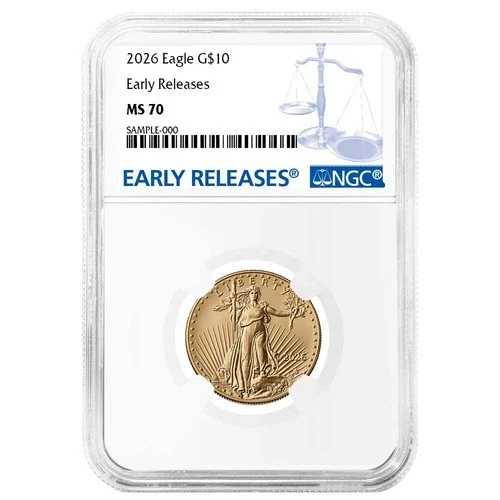 2026年 10ドル アメリカン ゴールド イーグル 1/4オンス NGC MS70 ER ブルーラベル｜WORLD RESOURCE【QUEEN店】
