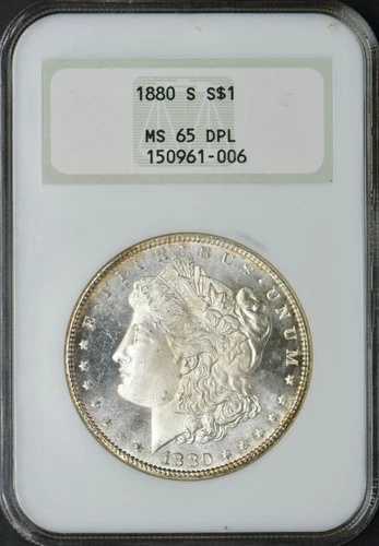 1880-S モルガン銀貨 - NGC MS65 DPL - オールドホルダー (1990) - ?COINGIANTS?
